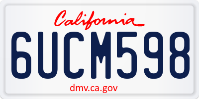 CA license plate 6UCM598