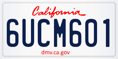 CA license plate 6UCM601