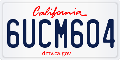 CA license plate 6UCM604