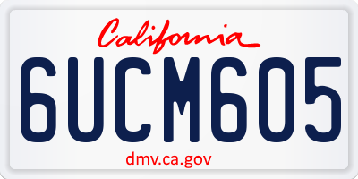 CA license plate 6UCM605