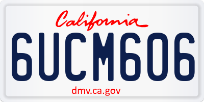 CA license plate 6UCM606