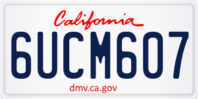 CA license plate 6UCM607