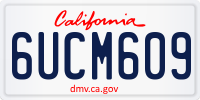 CA license plate 6UCM609