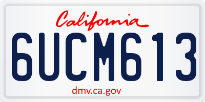 CA license plate 6UCM613