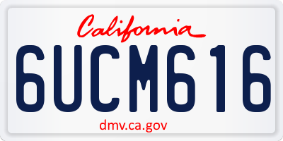 CA license plate 6UCM616