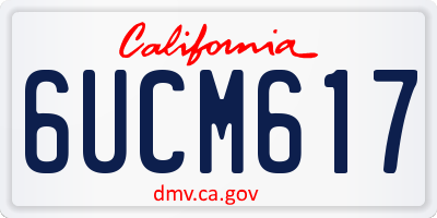 CA license plate 6UCM617