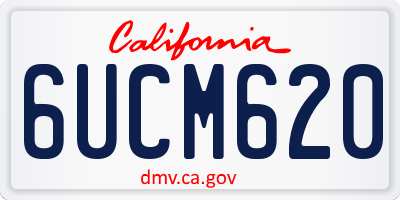 CA license plate 6UCM620