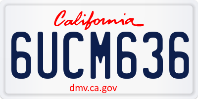 CA license plate 6UCM636