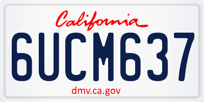 CA license plate 6UCM637