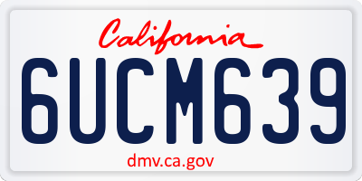 CA license plate 6UCM639