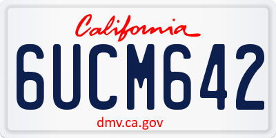 CA license plate 6UCM642
