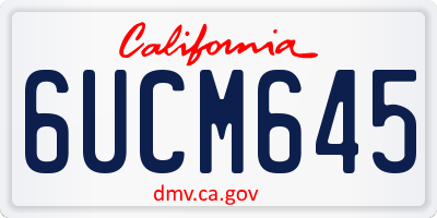 CA license plate 6UCM645