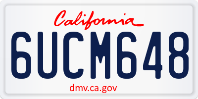 CA license plate 6UCM648