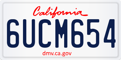 CA license plate 6UCM654