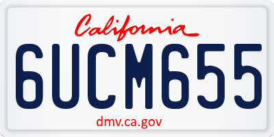 CA license plate 6UCM655