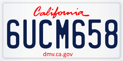 CA license plate 6UCM658
