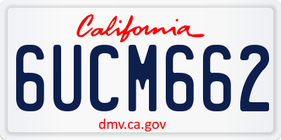 CA license plate 6UCM662