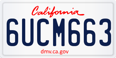CA license plate 6UCM663
