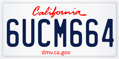 CA license plate 6UCM664
