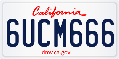 CA license plate 6UCM666
