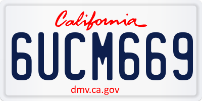 CA license plate 6UCM669