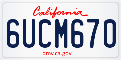 CA license plate 6UCM670