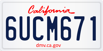 CA license plate 6UCM671