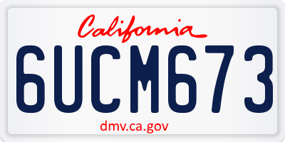 CA license plate 6UCM673
