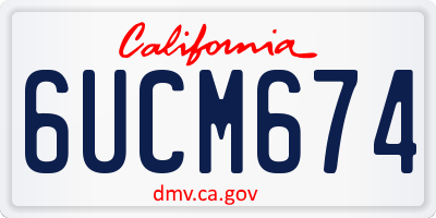 CA license plate 6UCM674