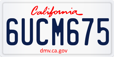 CA license plate 6UCM675