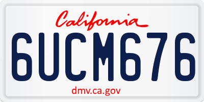 CA license plate 6UCM676