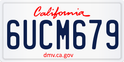 CA license plate 6UCM679