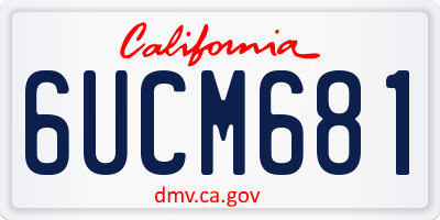 CA license plate 6UCM681