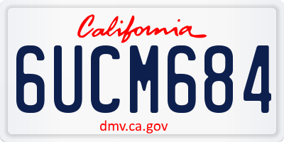 CA license plate 6UCM684