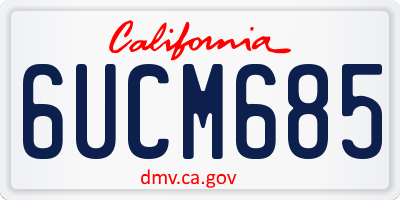 CA license plate 6UCM685