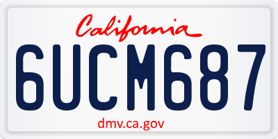 CA license plate 6UCM687