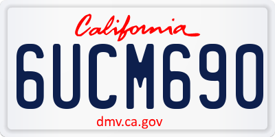 CA license plate 6UCM690