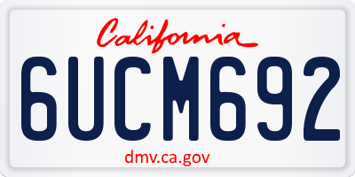 CA license plate 6UCM692
