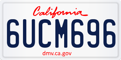 CA license plate 6UCM696