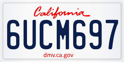 CA license plate 6UCM697