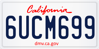 CA license plate 6UCM699
