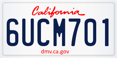 CA license plate 6UCM701