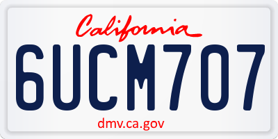 CA license plate 6UCM707