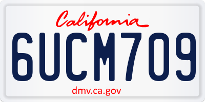 CA license plate 6UCM709