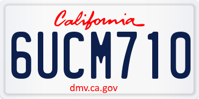 CA license plate 6UCM710