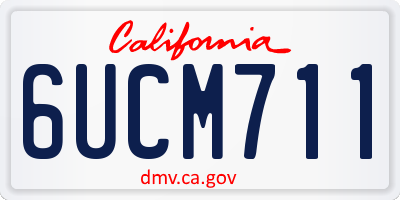 CA license plate 6UCM711