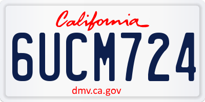 CA license plate 6UCM724