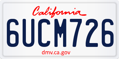CA license plate 6UCM726