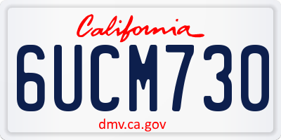 CA license plate 6UCM730