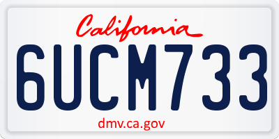 CA license plate 6UCM733